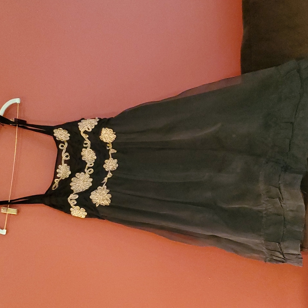 Anthropologie embroidered tulle dress
